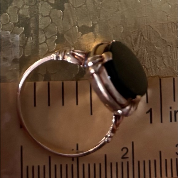 10k Elegant Gold & Onyx VTG ladies ring - Picture 4 of 15